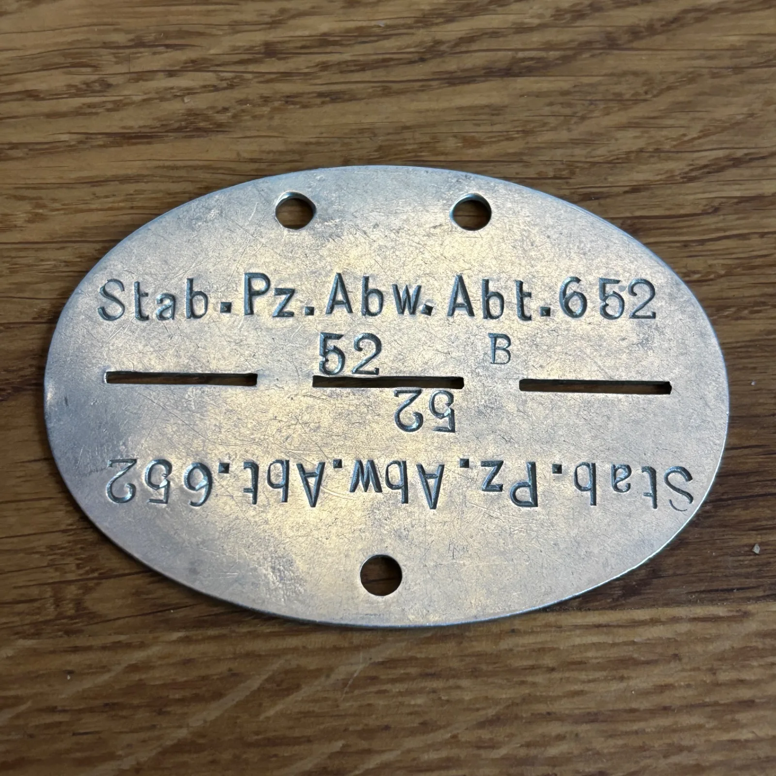 Erkennungsmarke Stab.Pz.Abw.Abt.652 — WO2