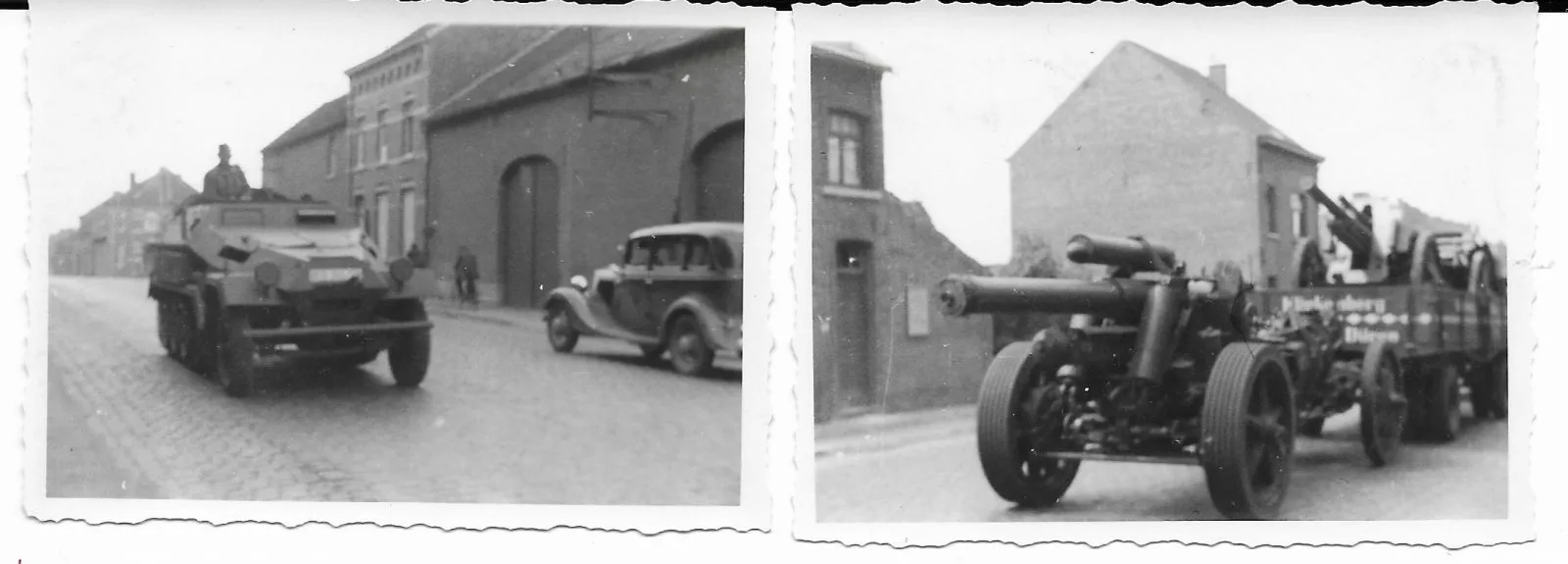 Lot 2x foto Belgie halftrack vrachtwagen — WO2
