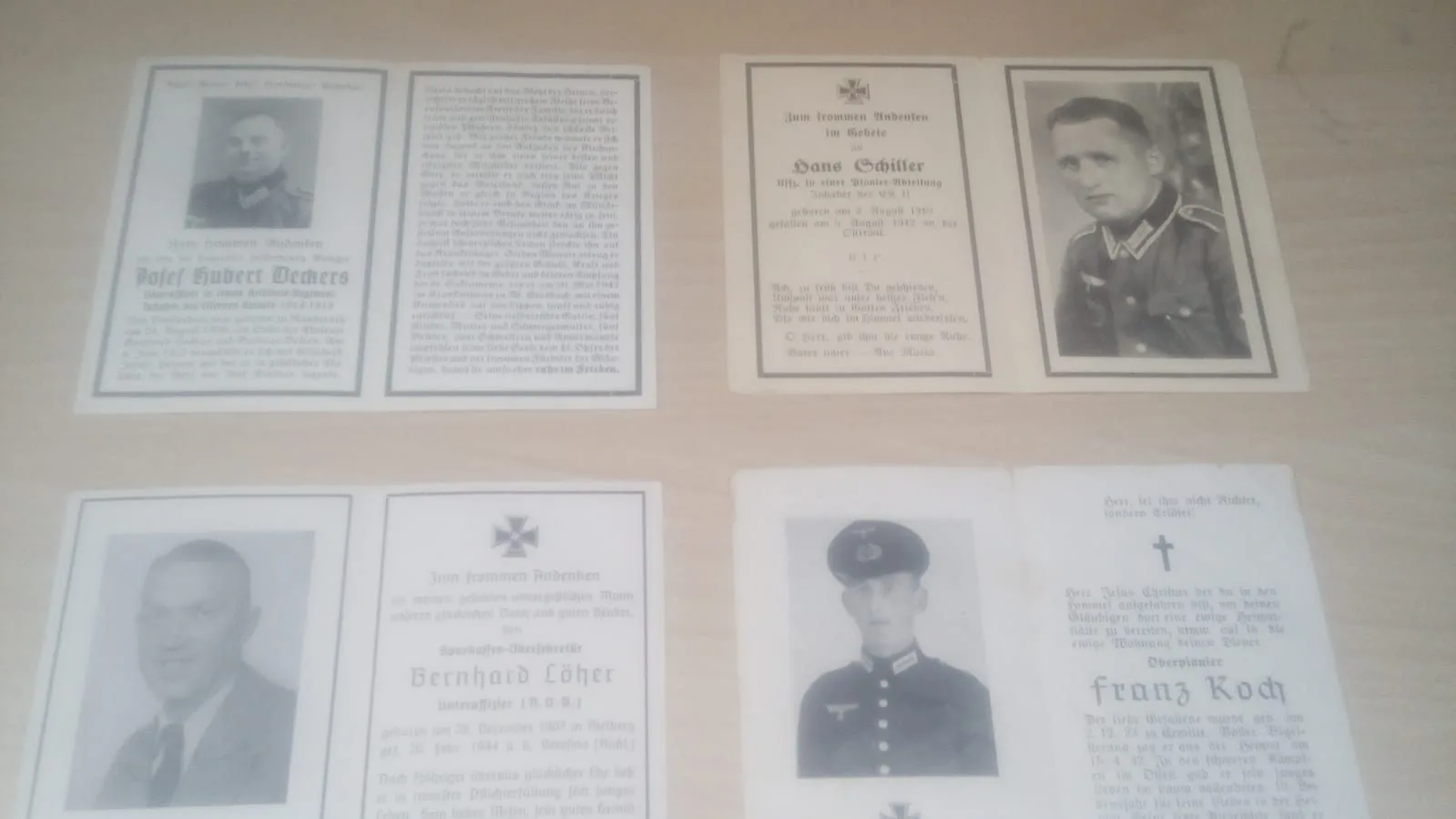 4 Duitse bidprentjes Oostfront — WO2