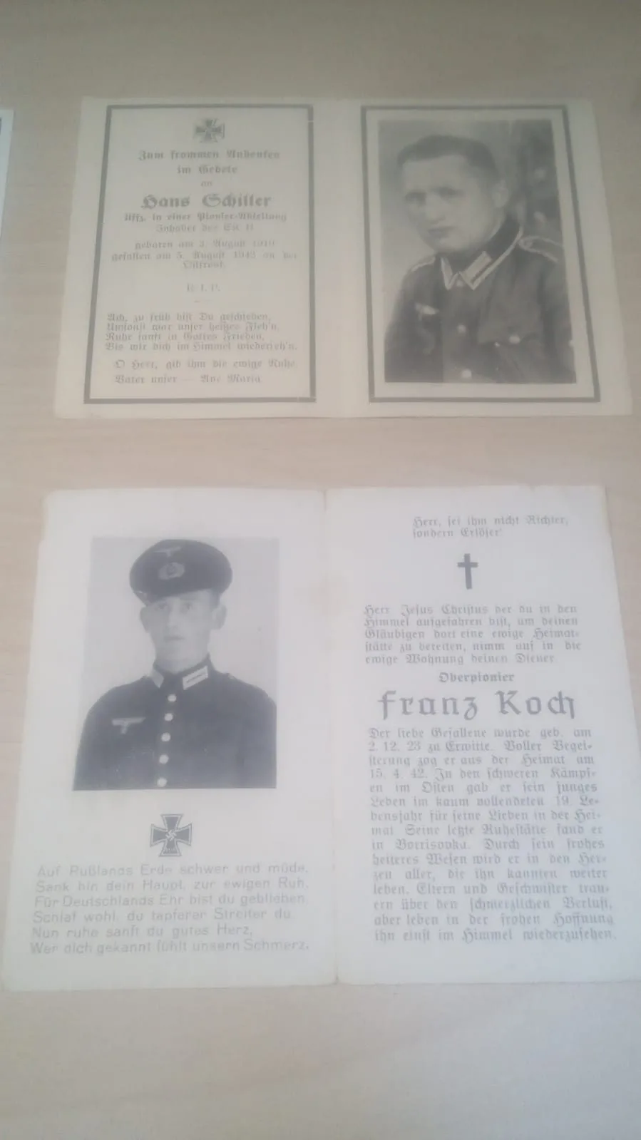 4 Duitse bidprentjes Oostfront — Foto's & Documenten — WO2 (foto 2 van 4)