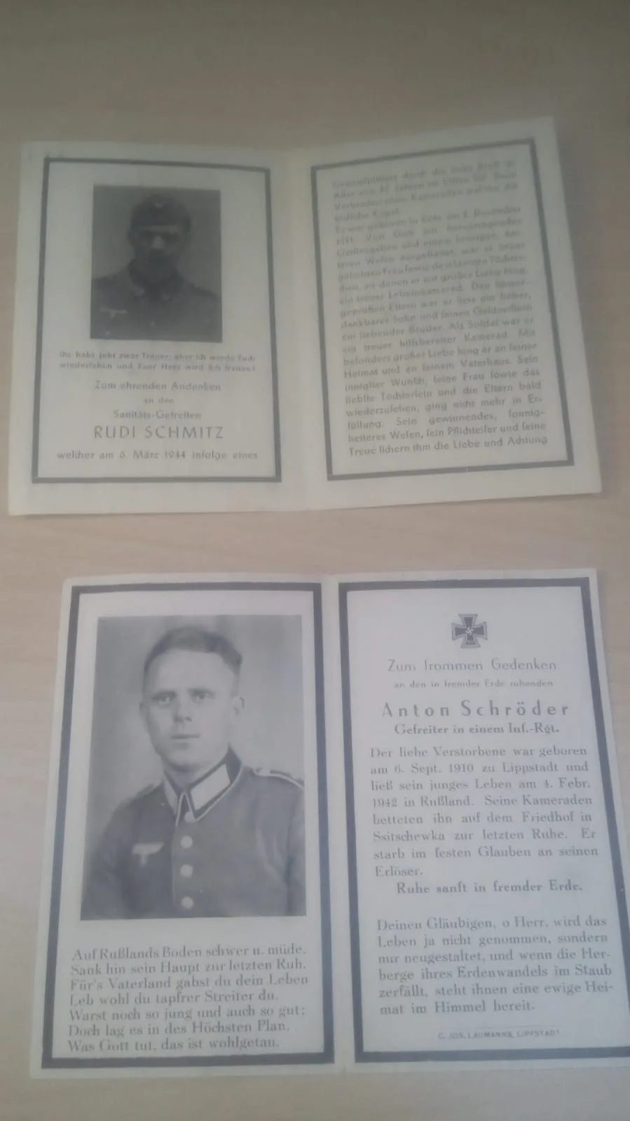 Duitse bidprentjes 4 stuks — Foto's & Documenten — WO2 (foto 3 van 4)