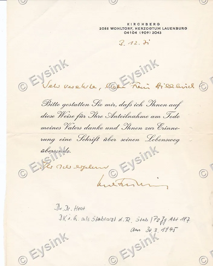 Document EK Deutsches Kreuz Gold Horst Stabsartzt — WO2