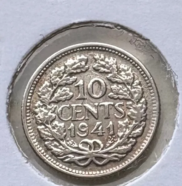 Zilveren Nederlandsche 10 Cent 1941 — WO2