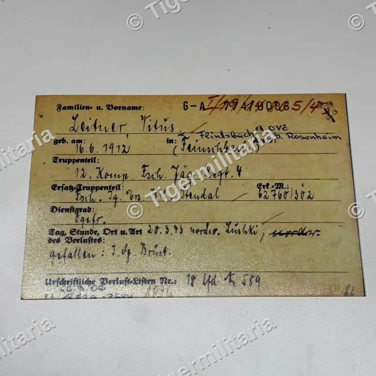 Bidprentje Fallschirmjäger — Foto's & Documenten — WO2 (foto 3 van 3)