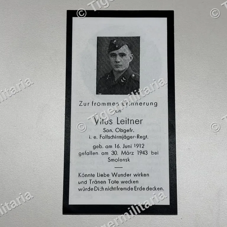 Bidprentje Fallschirmjäger — WO2