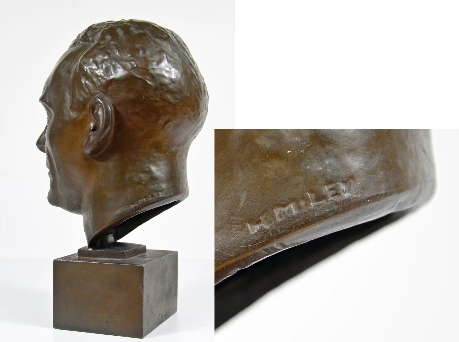 Hans Schemm - Bronzen Hoofd; bureaudecoratie; rond 1933. — Overige — WO2 (foto 9 van 10)