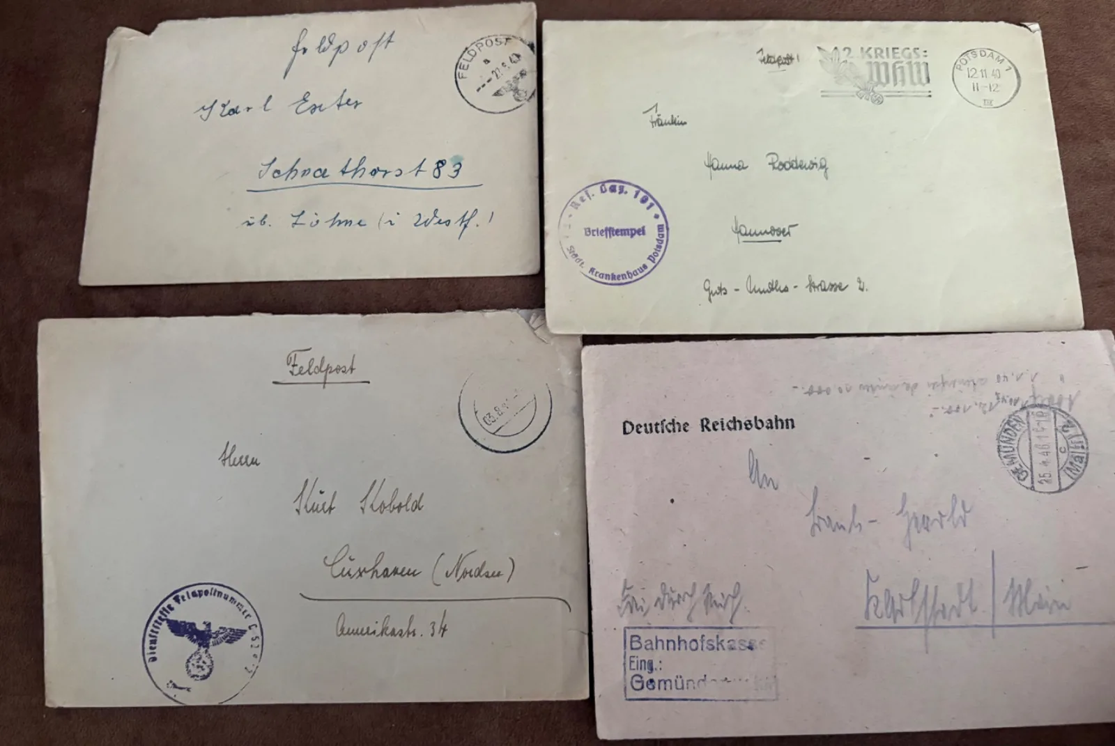 4 Duitse enveloppen 1932-1945 — WO2