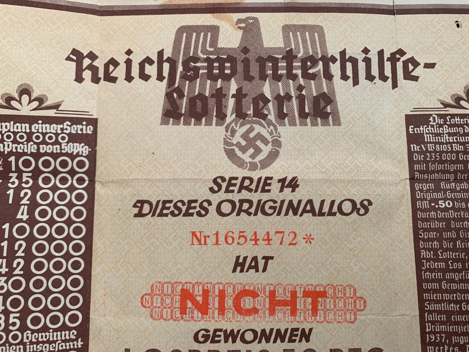 Reichswinterhilfslotterie 1937