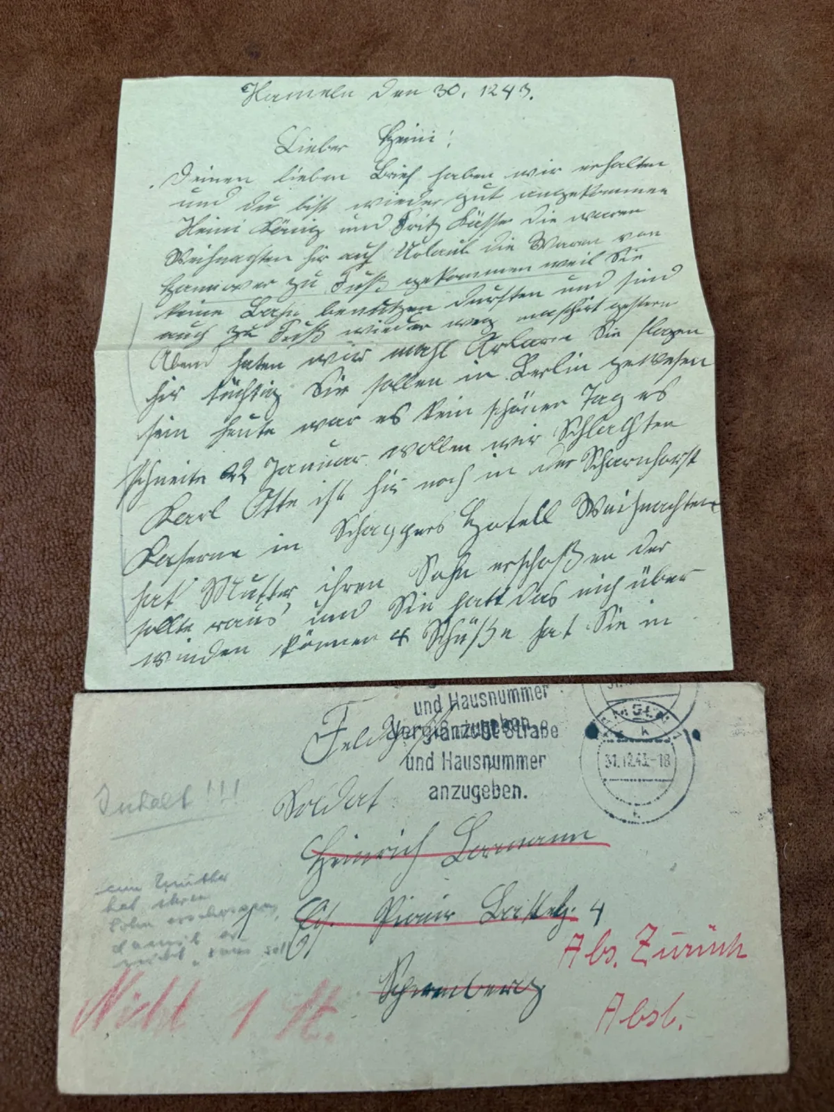 3 Duitse Feldpost brieven 1943-44 — Foto's & Documenten — WO2 (foto 5 van 5)