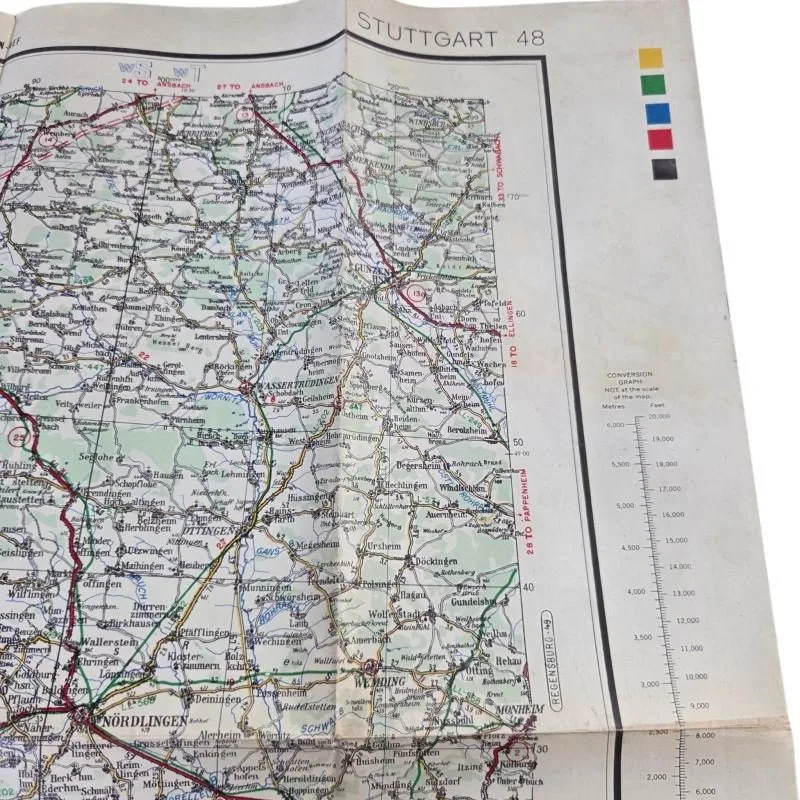 American War Office 1945 map.from " Stuttgart germany " — Overige — WO2 (foto 2 van 8)
