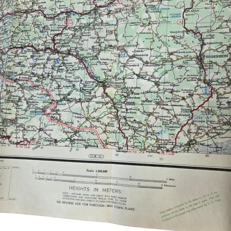 American War Office 1945 map.from " Stuttgart germany " — Overige — WO2 (foto 7 van 8)