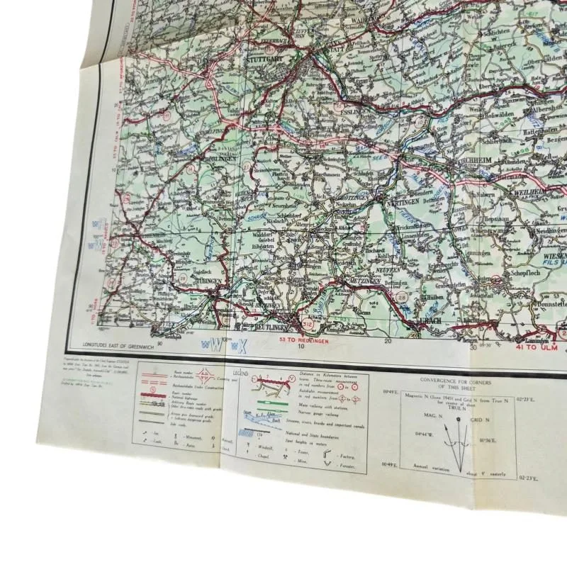 American War Office 1945 map.from " Stuttgart germany " — Overige — WO2 (foto 6 van 8)