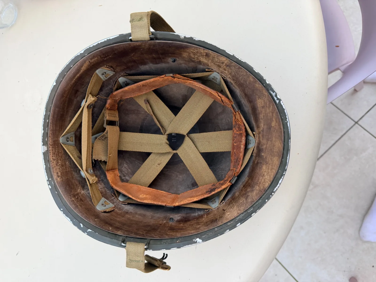 US M1 Fixed bale met Hood Rubber low pressure liner — Helmen & Hoofddeksels — WO2 (foto 4 van 5)