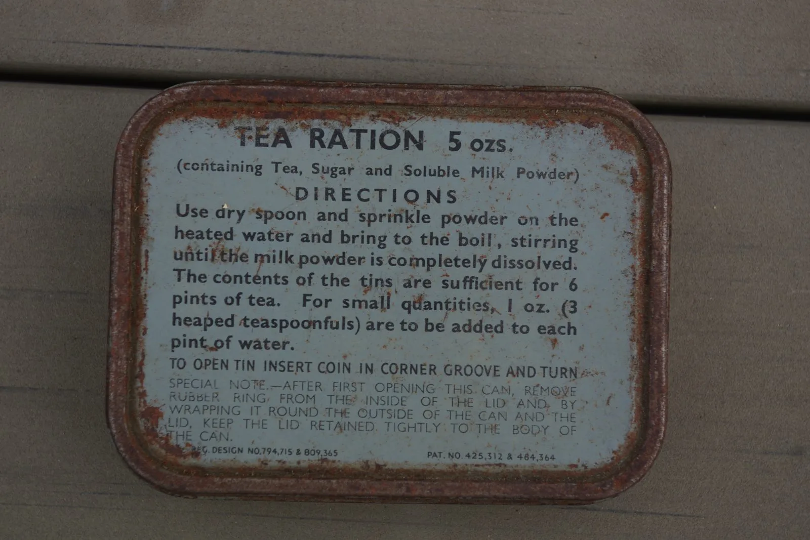 Origineel Brits WO2 Rantsoenblik Tea Ration Compo — WO2