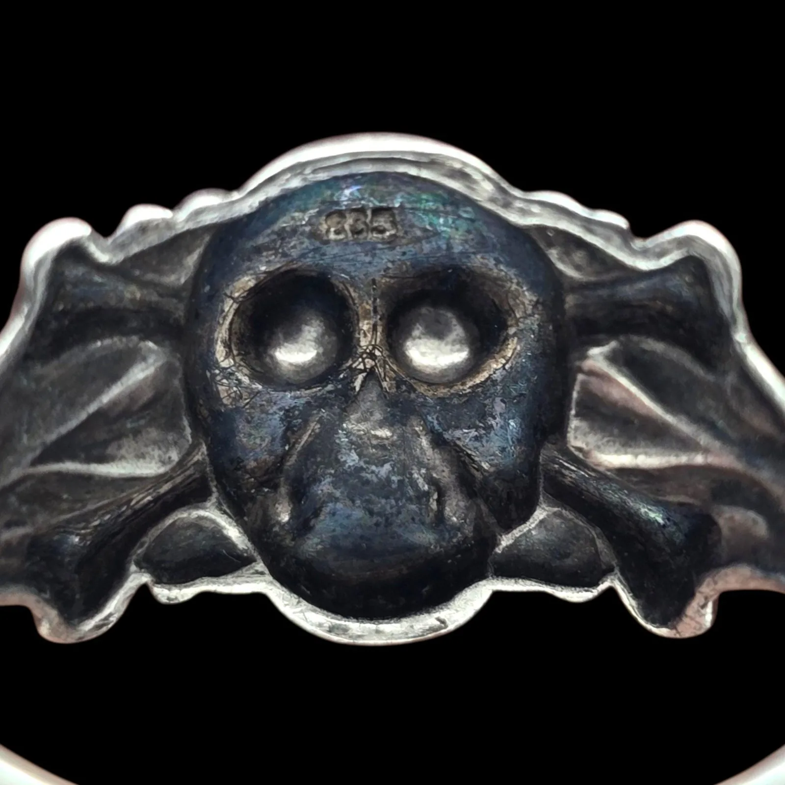 Original Totenkopf Ring gemarkeerd Zilver 835 — Uitrusting & Accessoires — WO2 (foto 5 van 5)