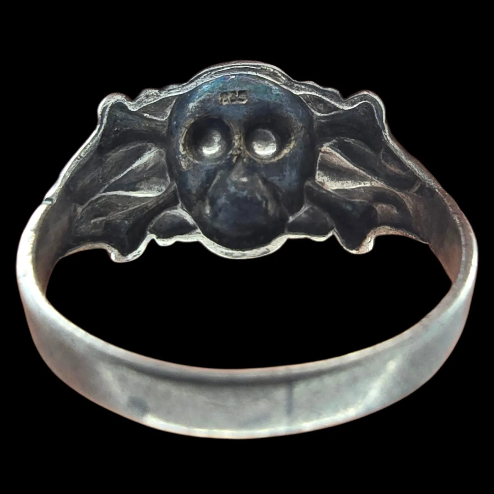 Original Totenkopf Ring gemarkeerd Zilver 835 — Uitrusting & Accessoires — WO2 (foto 4 van 5)