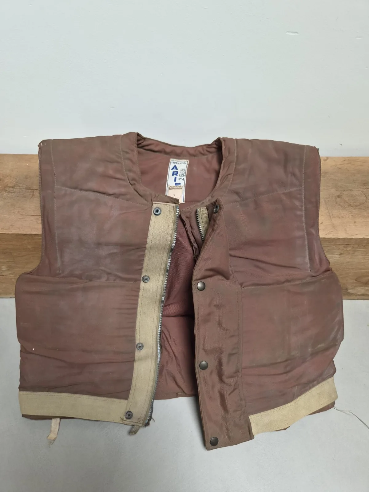 Vintage French ARIEL Protective Vest, Paris/Angers, Hard Internal Plates — Modern