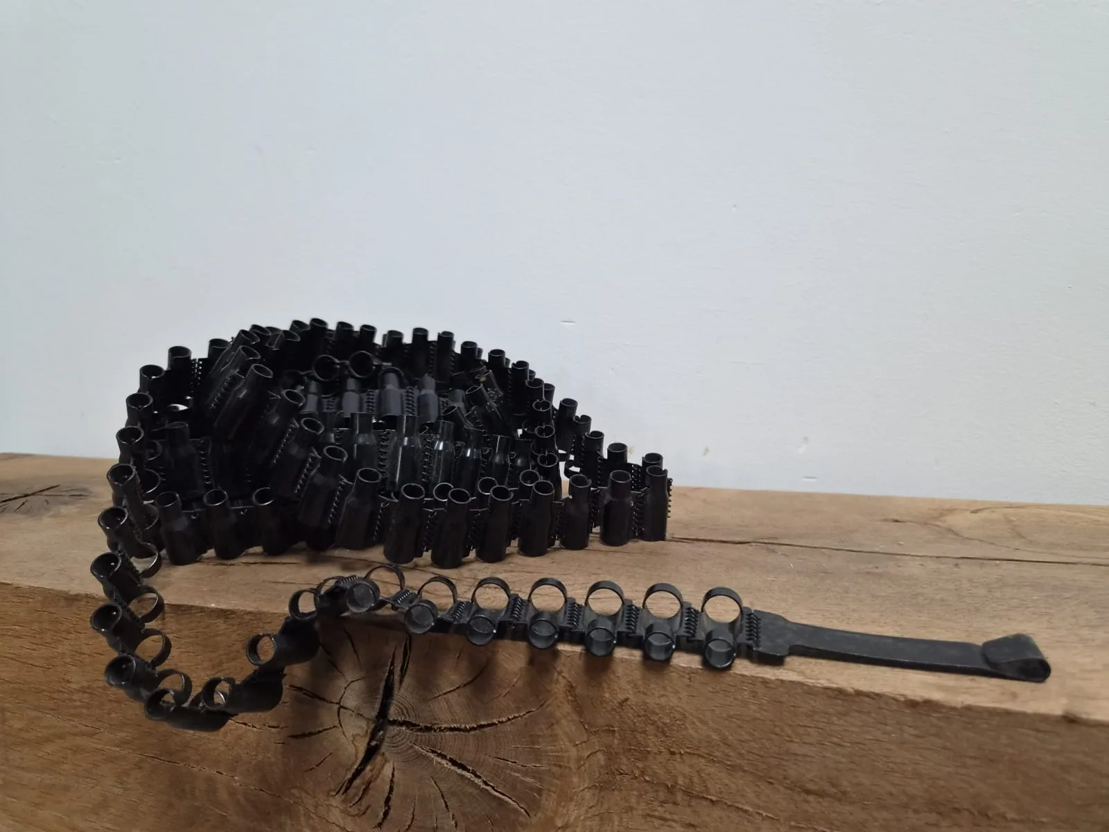 Vintage Metal Ammunition Feed Belt / Cartridge Holder, Approx. 4 Metres – Military — Modern