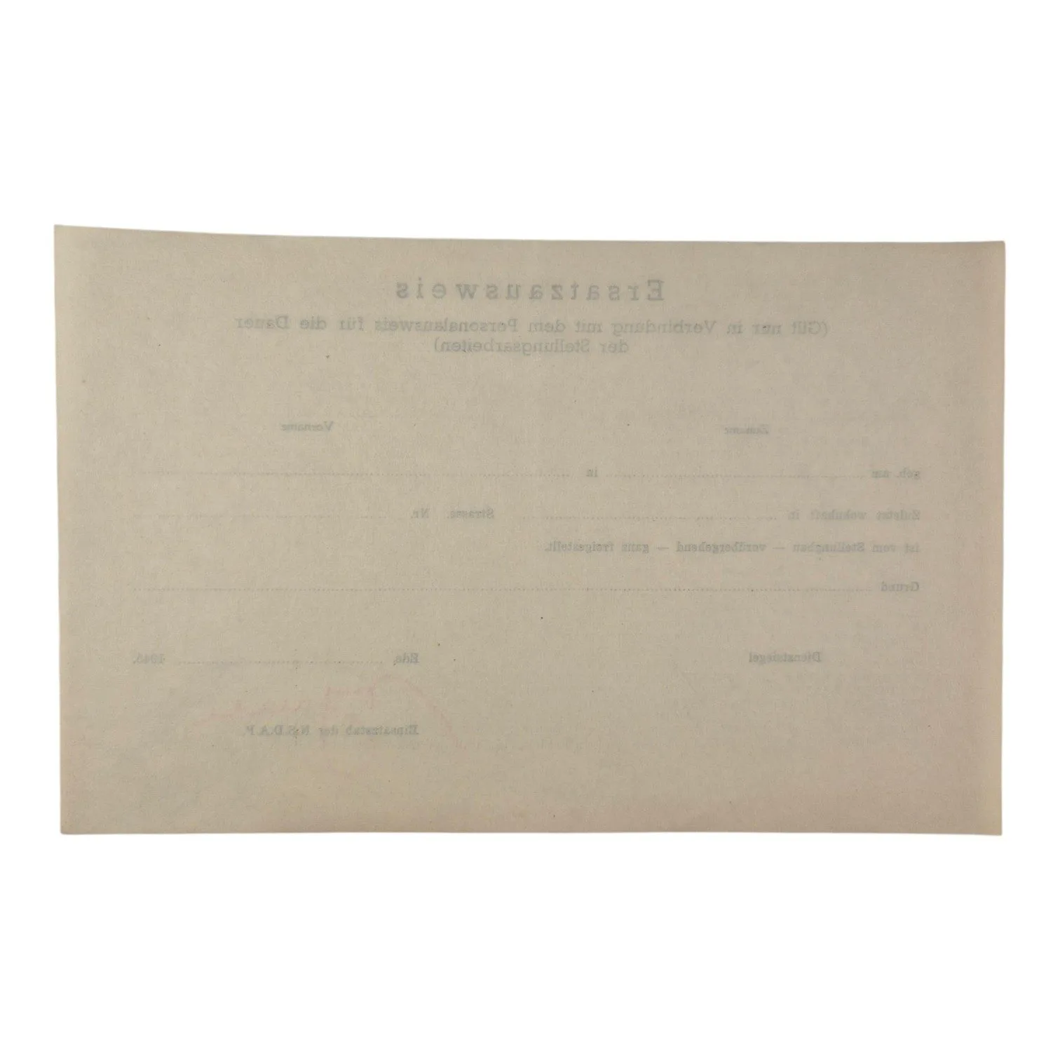 Ersatzausweis NSDAP Ede, 1945 — Foto's & Documenten — WO2 (foto 4 van 5)