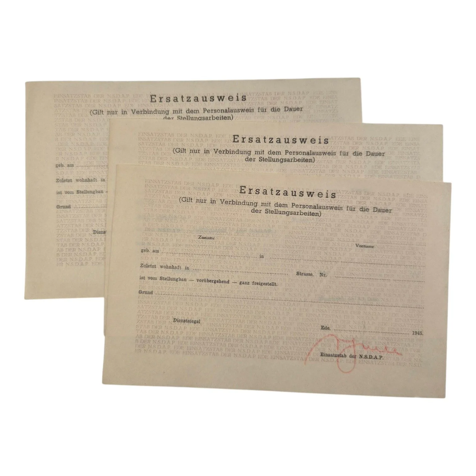 Ersatzausweis NSDAP Ede, 1945 — Foto's & Documenten — WO2 (foto 5 van 5)