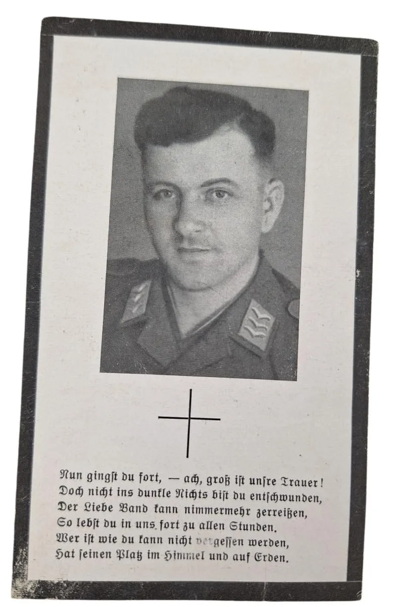 dead notice from Franz Grobe a stabgefreiter in a fallschimjäger-nachrichen _staffel — WO2