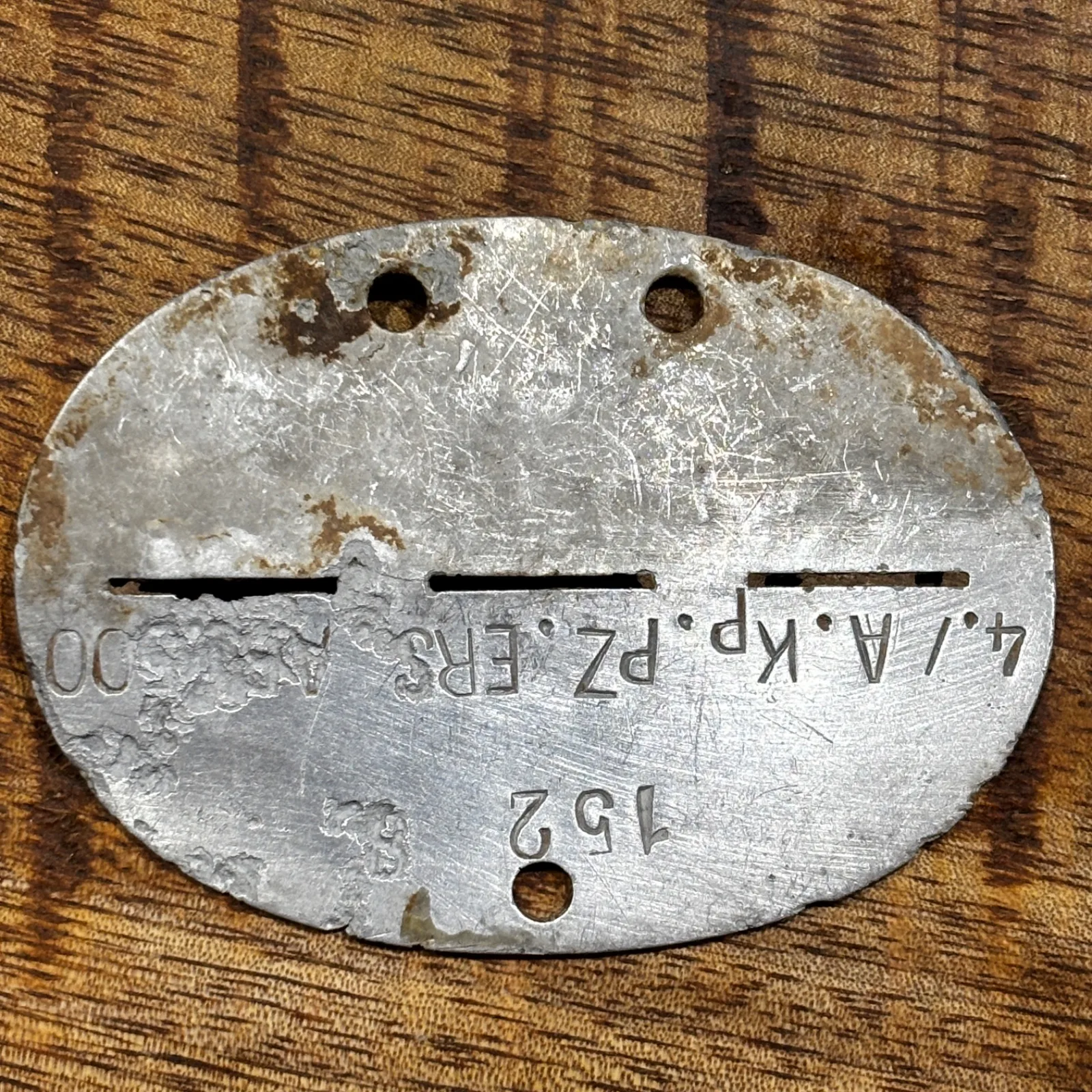 Erkennungsmarke 4./A.Kp. PZ. ERS.ABT. 500 — Uitrusting & Accessoires — WO2 (foto 2 van 2)