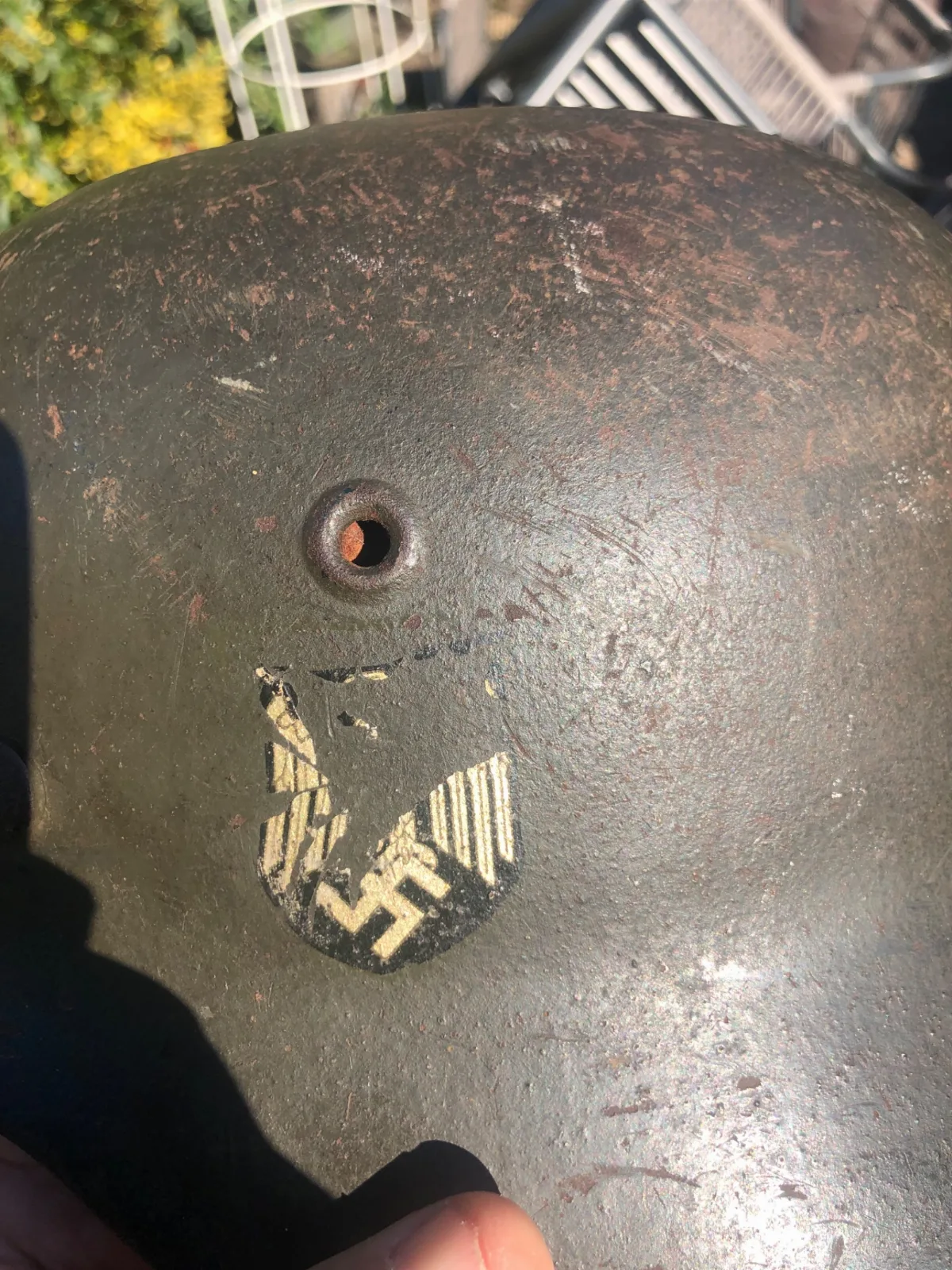 M42 stahlhelm Heeres of Kriegsmarine — Helmen & Hoofddeksels — WO2 (foto 6 van 6)