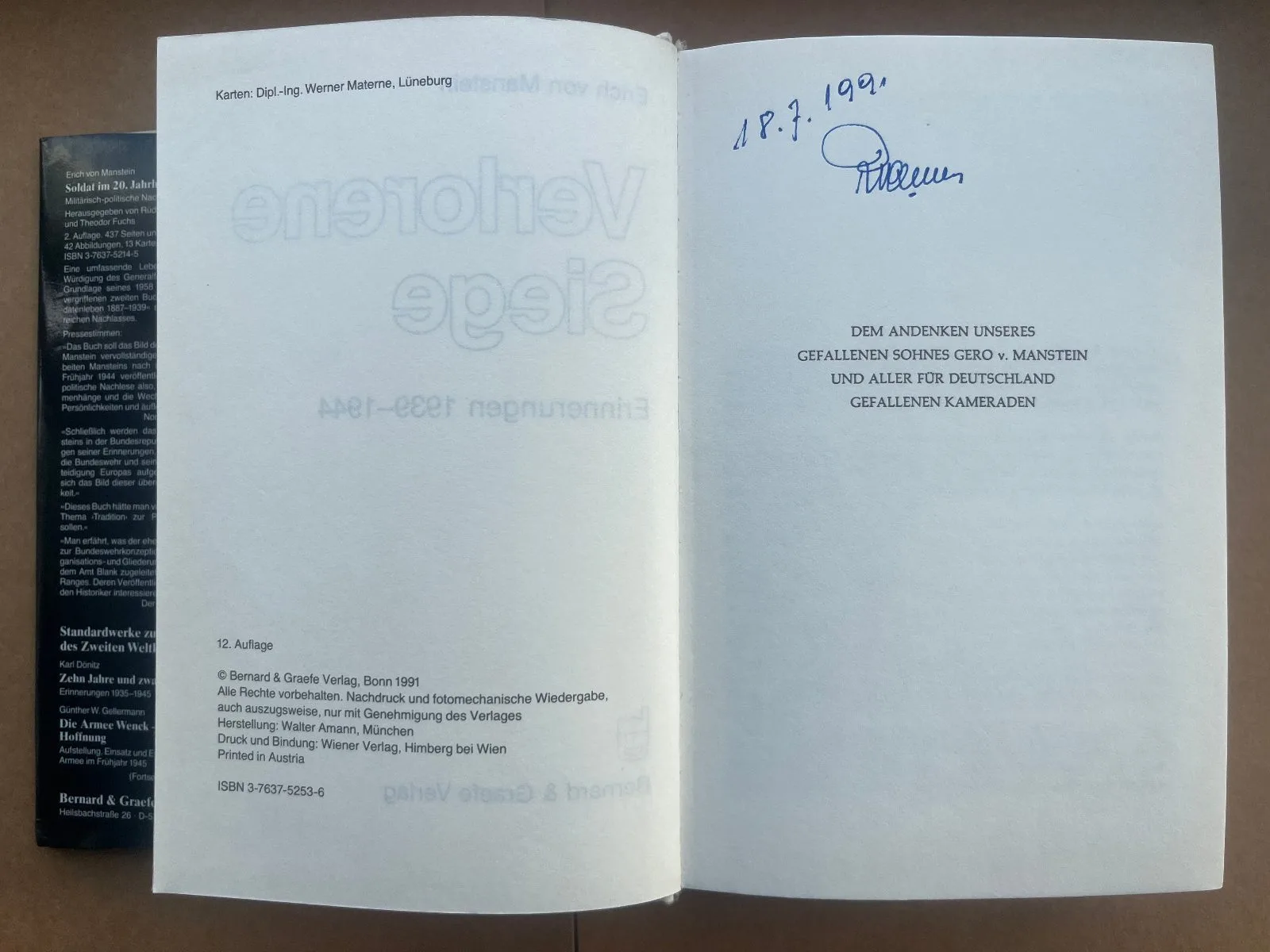 Manstein: Verlorene Siege - Erich von Manstein (1991) — Boeken & Tijdschriften — WO2 (foto 4 van 7)