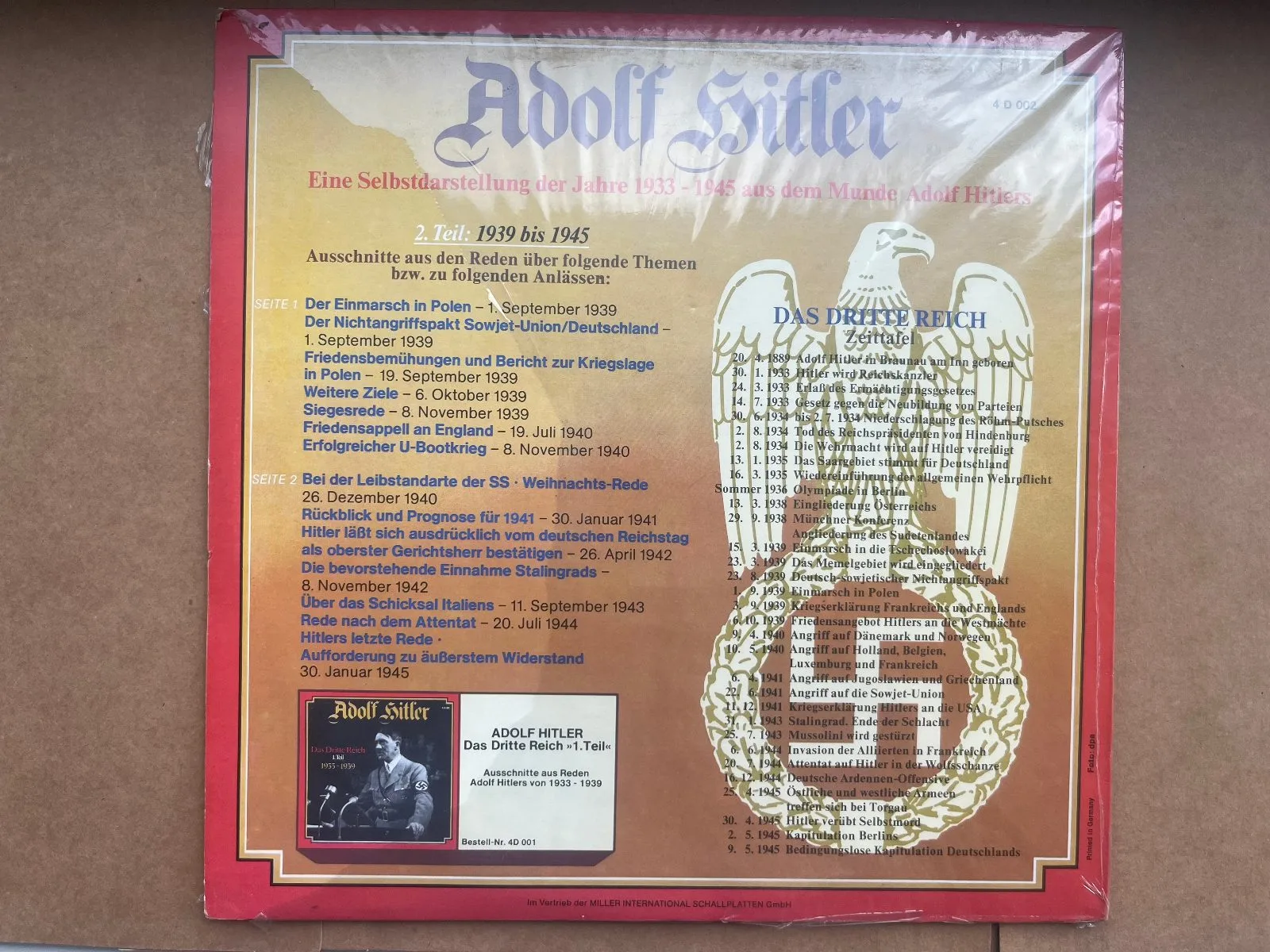 Adolf Hitler - Das Dritte Reich 1933-1945 2x Vinyl LPs Collectie 2. Teil (1974) — Overige — WO2 (foto 3 van 8)