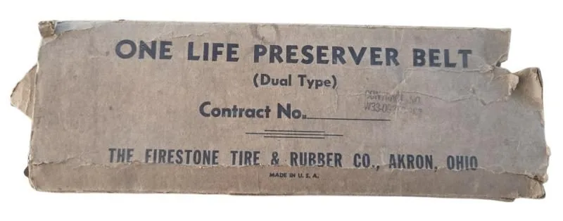 us ww2 navy one line preserver belt in its original box — WO2