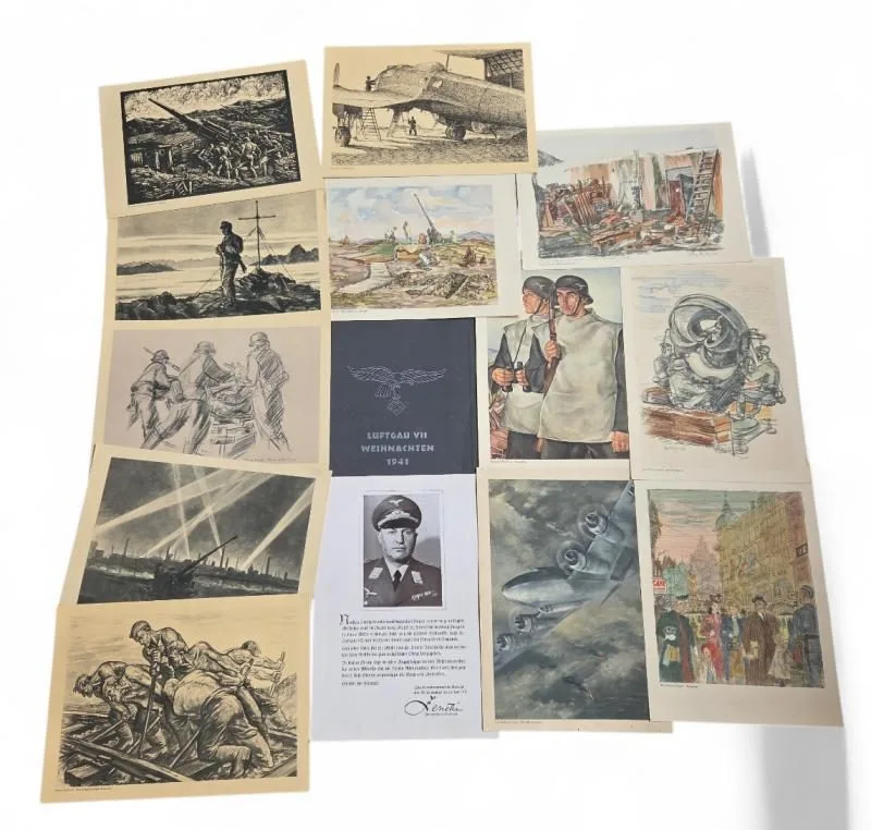 Luftwaffe Christmas 1941 art drawings set — Foto's & Documenten — WO2 (foto 10 van 10)