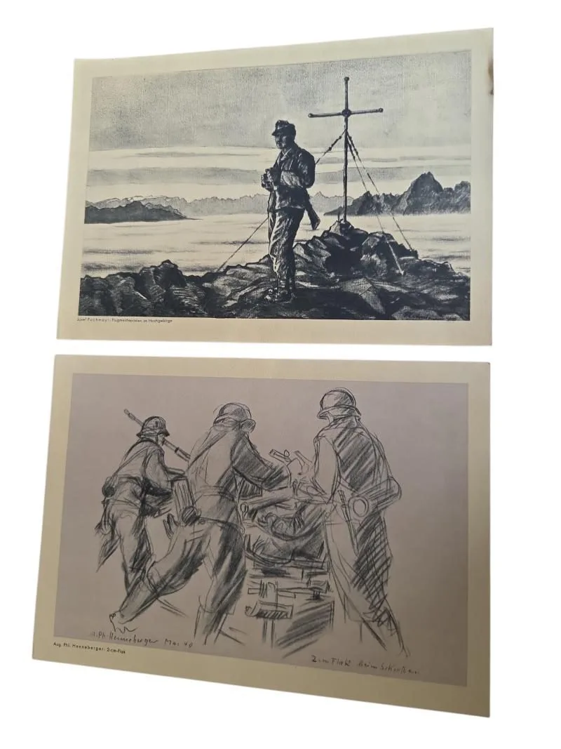 Luftwaffe Christmas 1941 art drawings set — Foto's & Documenten — WO2 (foto 8 van 10)