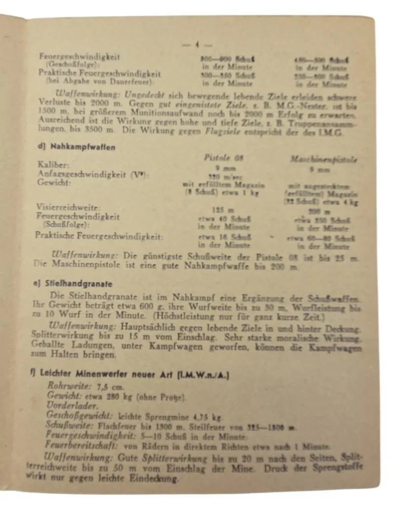 een Duitse folder uit de Tweede Wereldoorlog over de effecten van infanteriewapens — Foto's & Documenten — WO2 (foto 8 van 8)