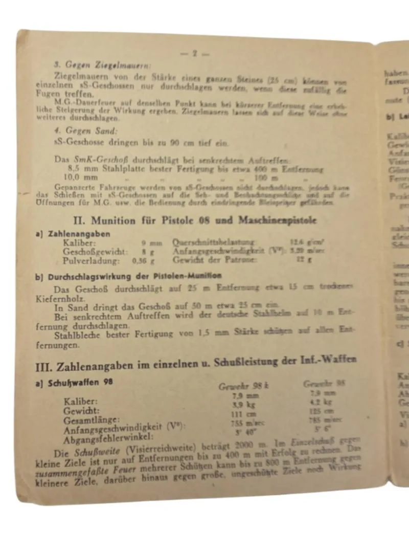 een Duitse folder uit de Tweede Wereldoorlog over de effecten van infanteriewapens — Foto's & Documenten — WO2 (foto 7 van 8)