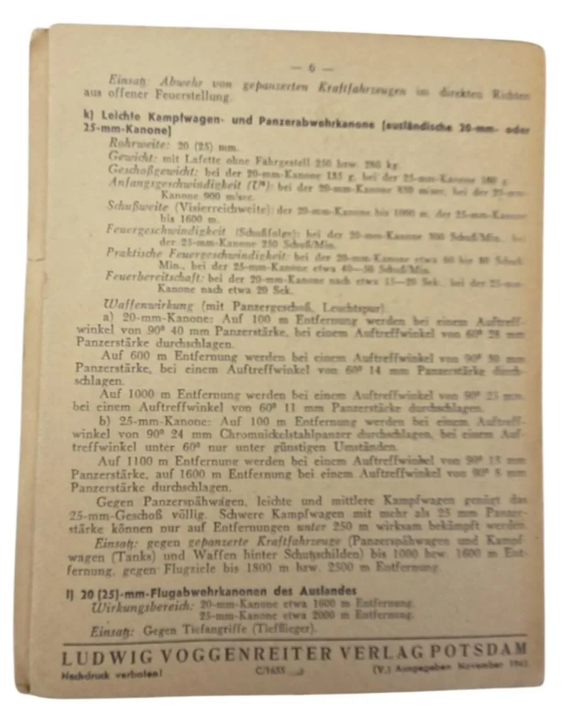 een Duitse folder uit de Tweede Wereldoorlog over de effecten van infanteriewapens — Foto's & Documenten — WO2 (foto 6 van 8)