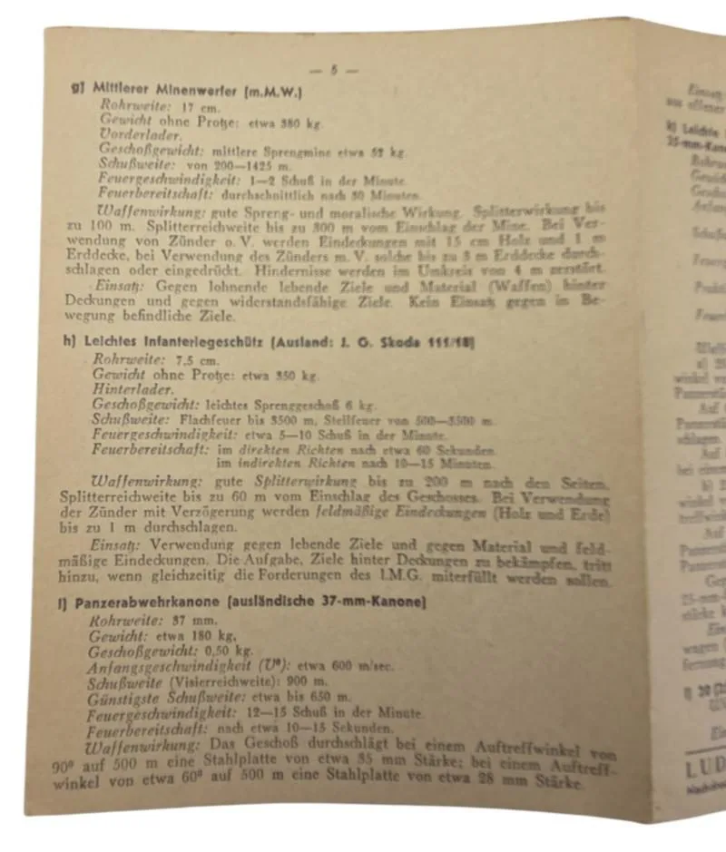 een Duitse folder uit de Tweede Wereldoorlog over de effecten van infanteriewapens — Foto's & Documenten — WO2 (foto 5 van 8)