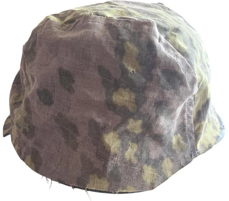 duitse prive aangemaakte soort helm cover in gebruikte staat — Helmen & Hoofddeksels — WO2 (foto 2 van 9)